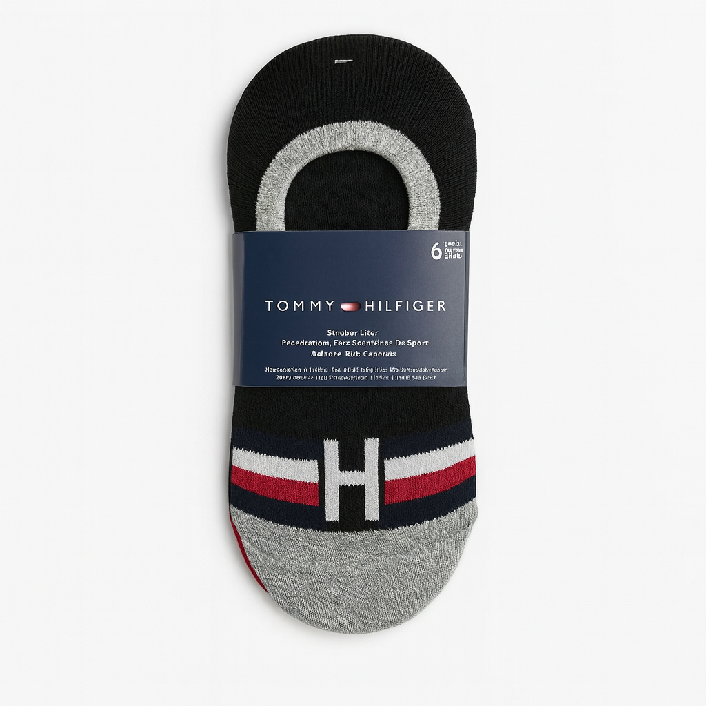 Preotectores Tommy H negros con gris/rojo y H enfrente