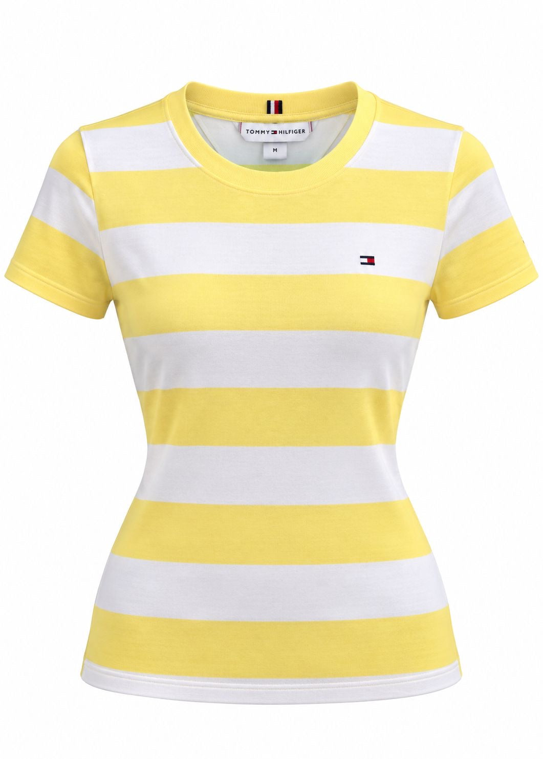 Playera Tommy H blanca con amarillo