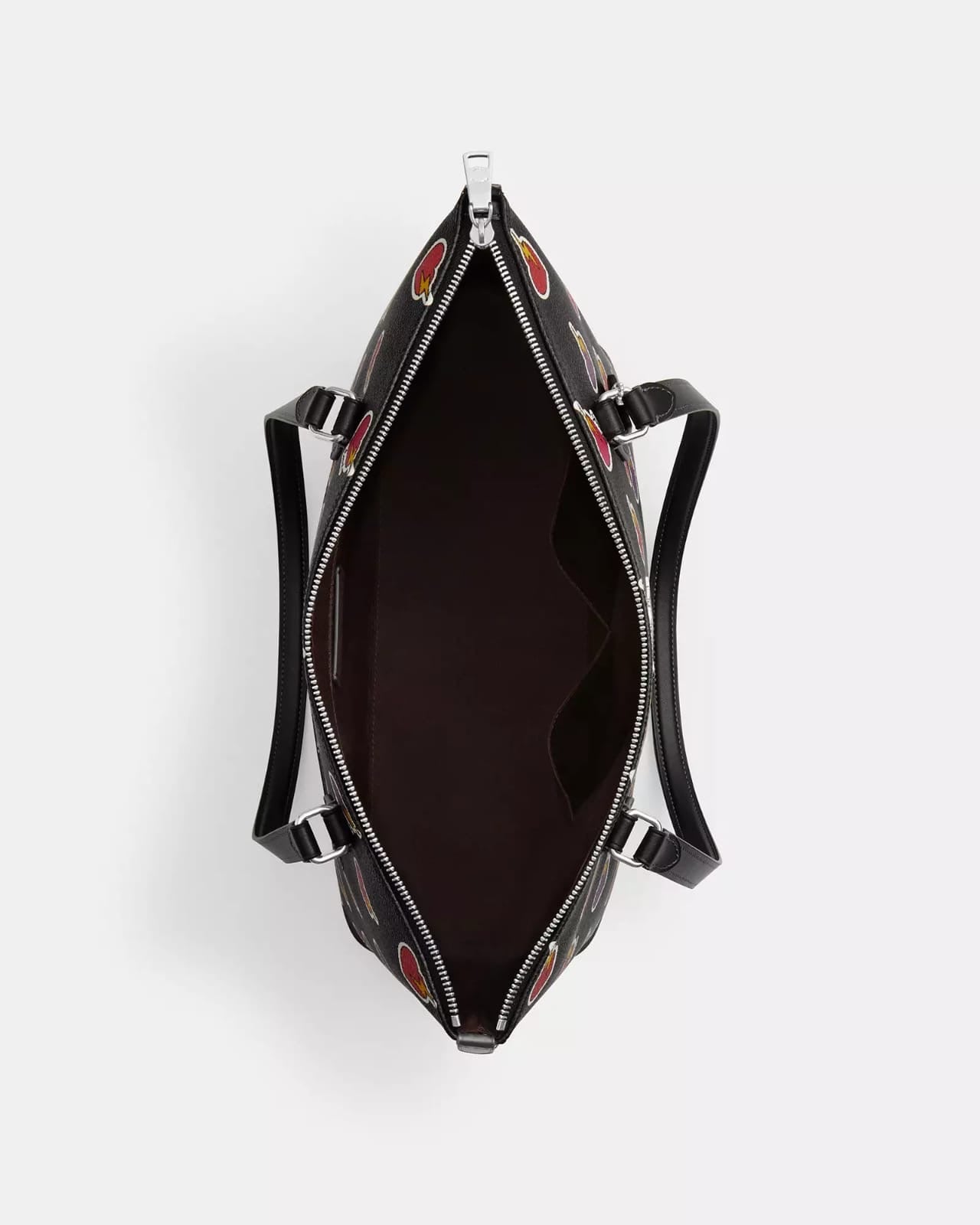 Coach Gallery Tote Bag Heart bolt Print negra