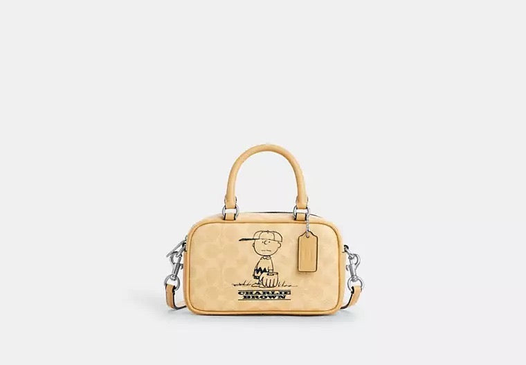Crossbody Coach Peanuts Bag Satchel amarilla