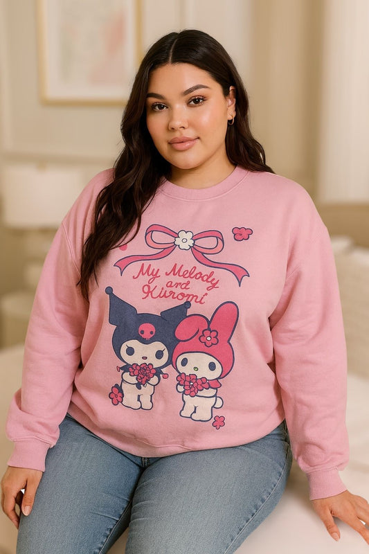 Sudadera Kuromi rosa claro