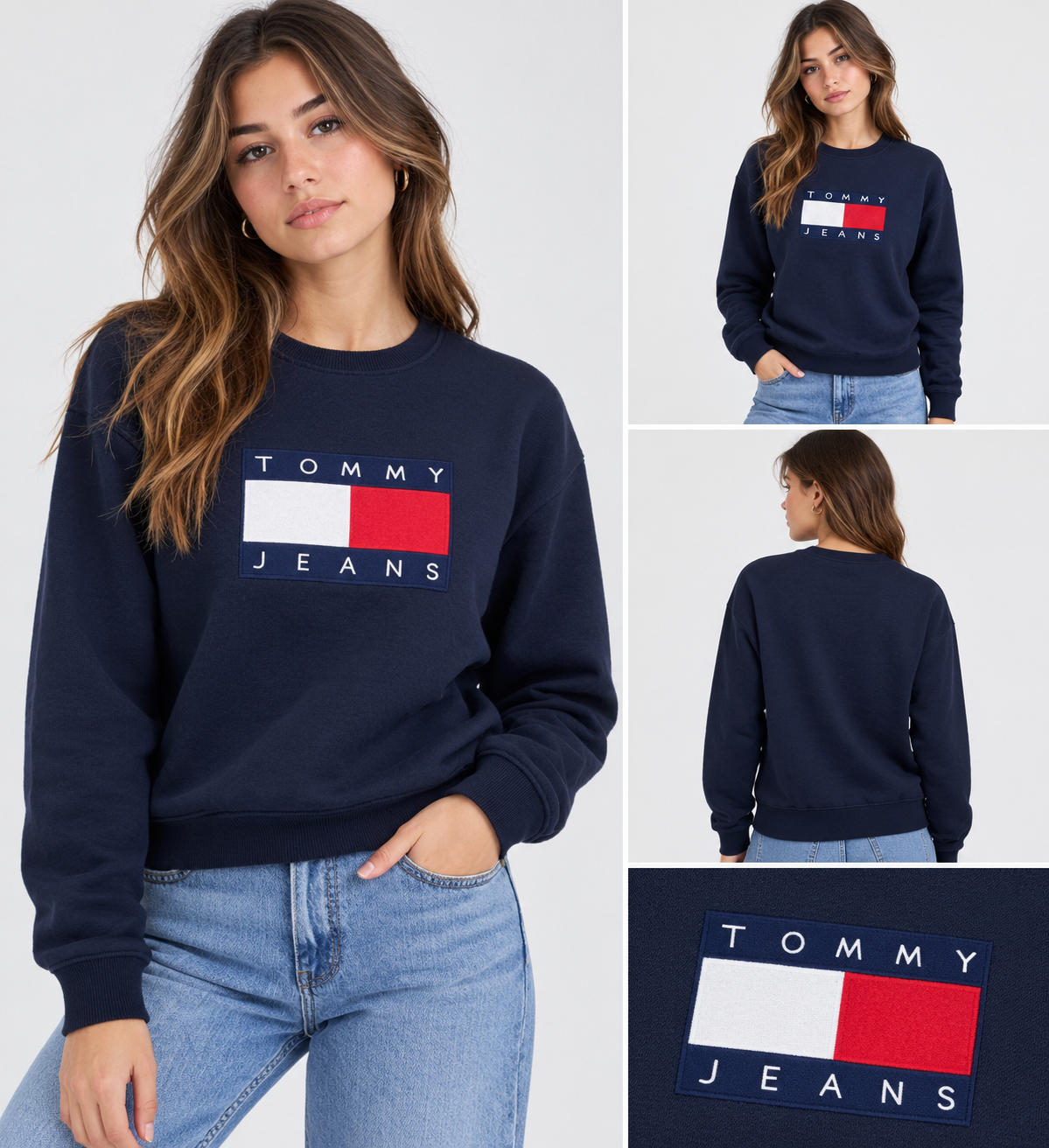 Sudadera Tommy azul marino bandera