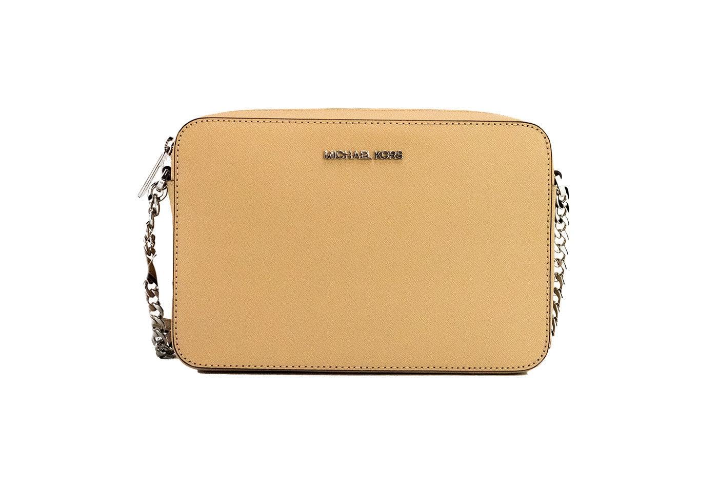 Crossbody Michael K camel con plata