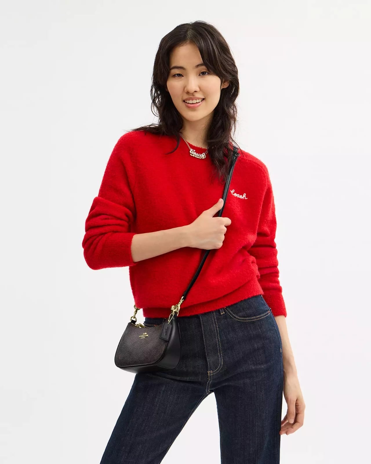 Crossbody Coach café Teri Mini Crossbody Bag in asignature canvas