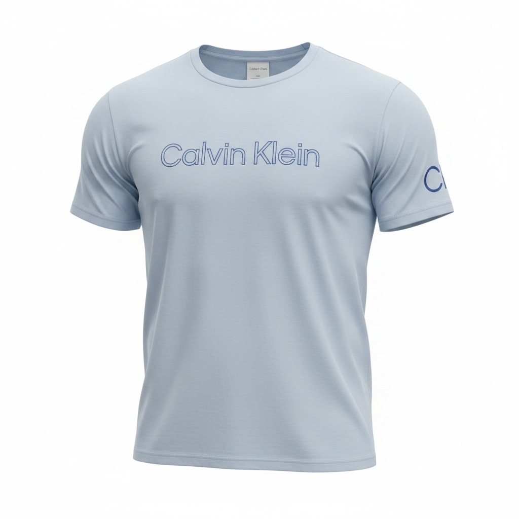 Playera Calvin L azul claro letras
