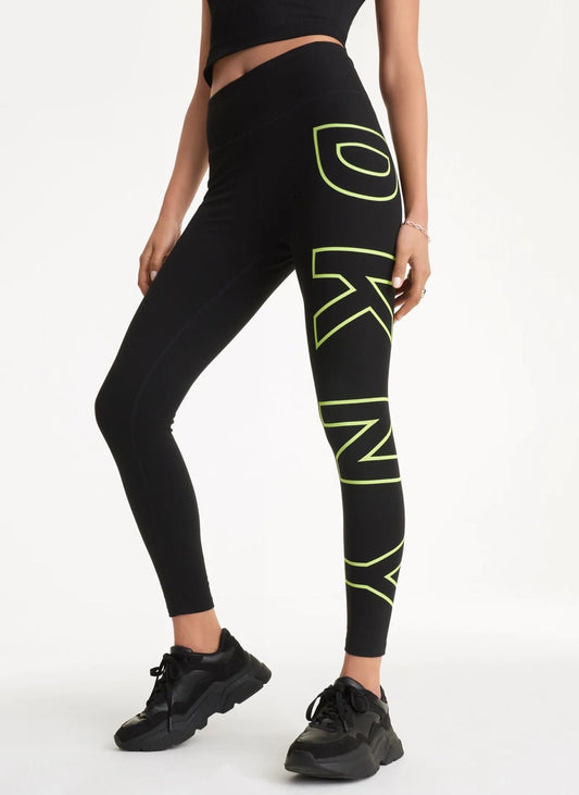 Leggings DKNY Sport negro letras verdes