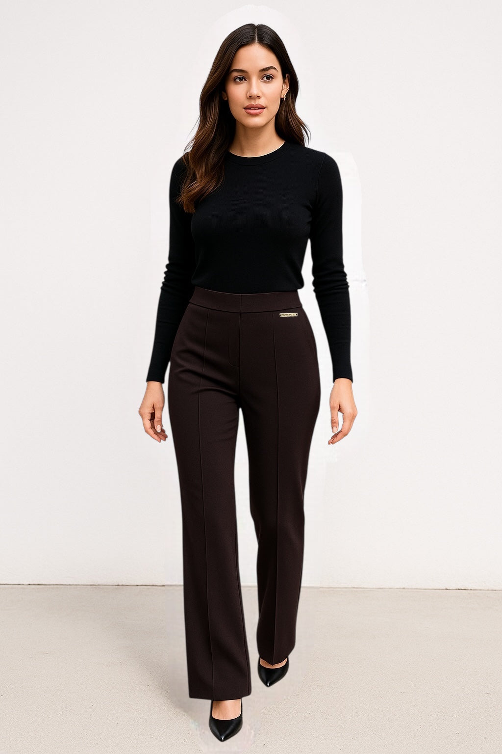 Leggings Michael K café con placa