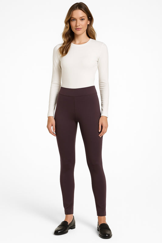 Leggings Michael K café recto con placa