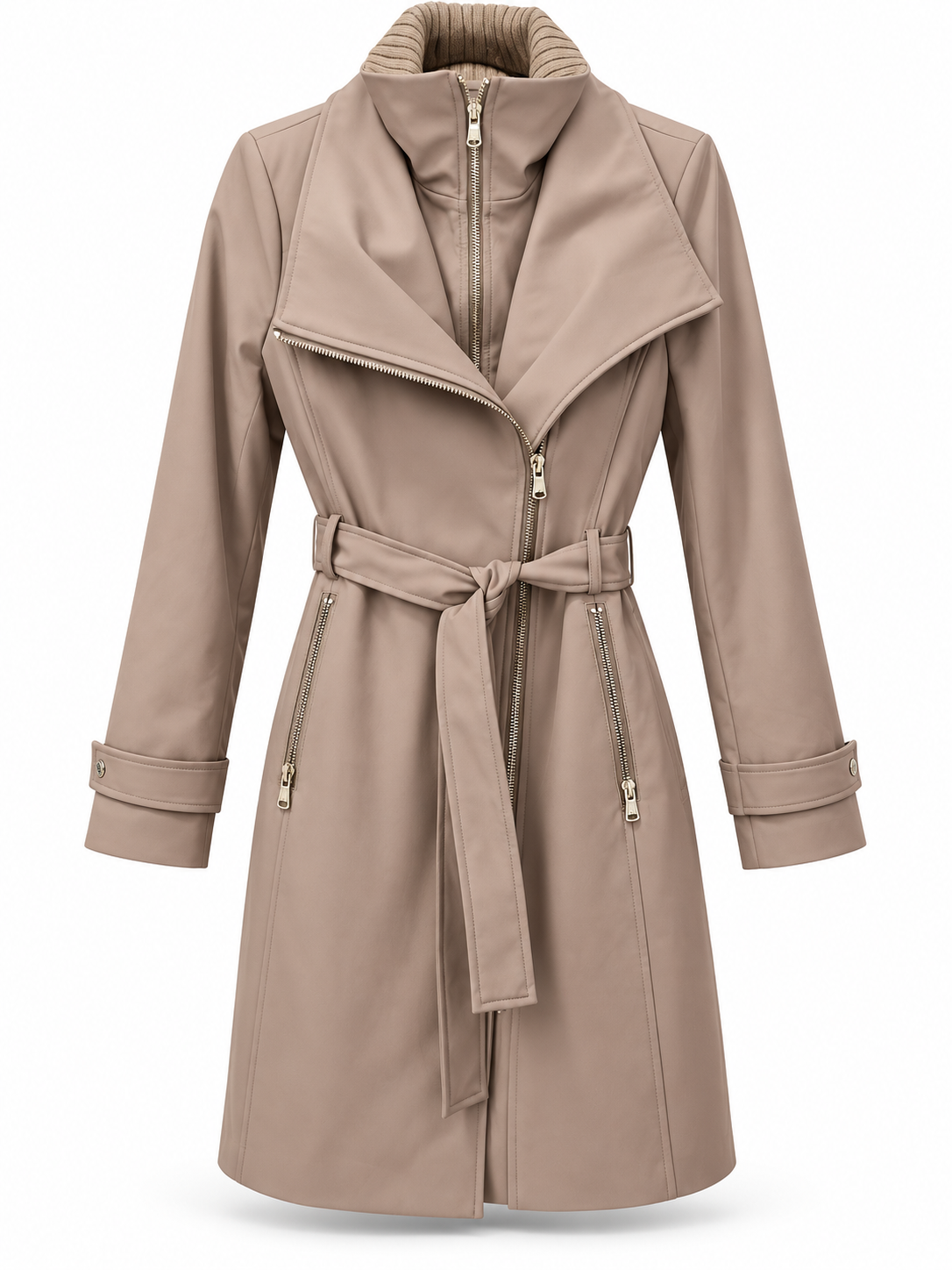 Gabardina Calvin Klein beige elegant doble cierre