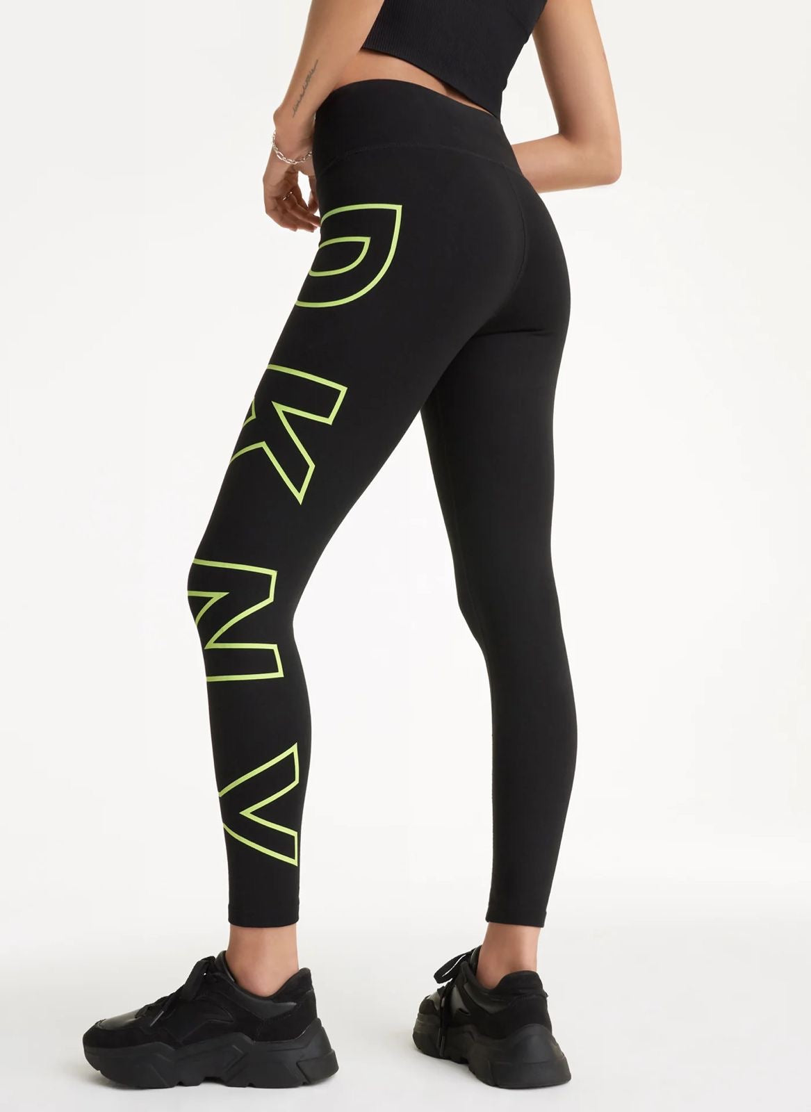 Leggings DKNY Sport negro letras verdes
