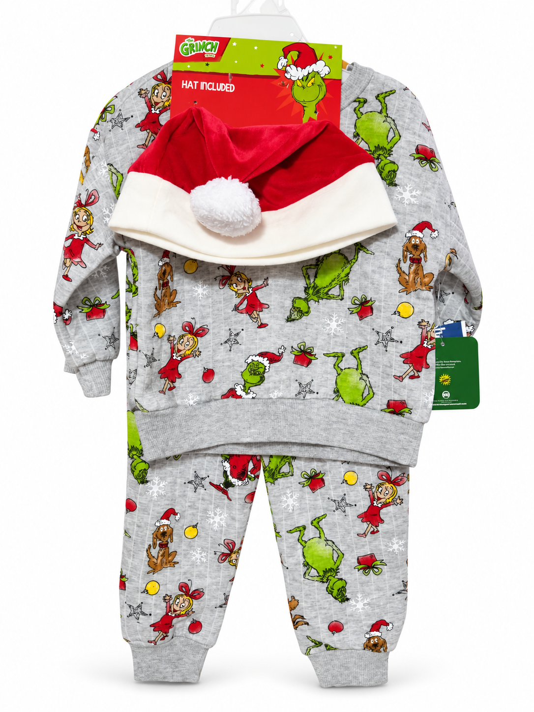 Traje the Grinch bebé toddler con gorro navideño
