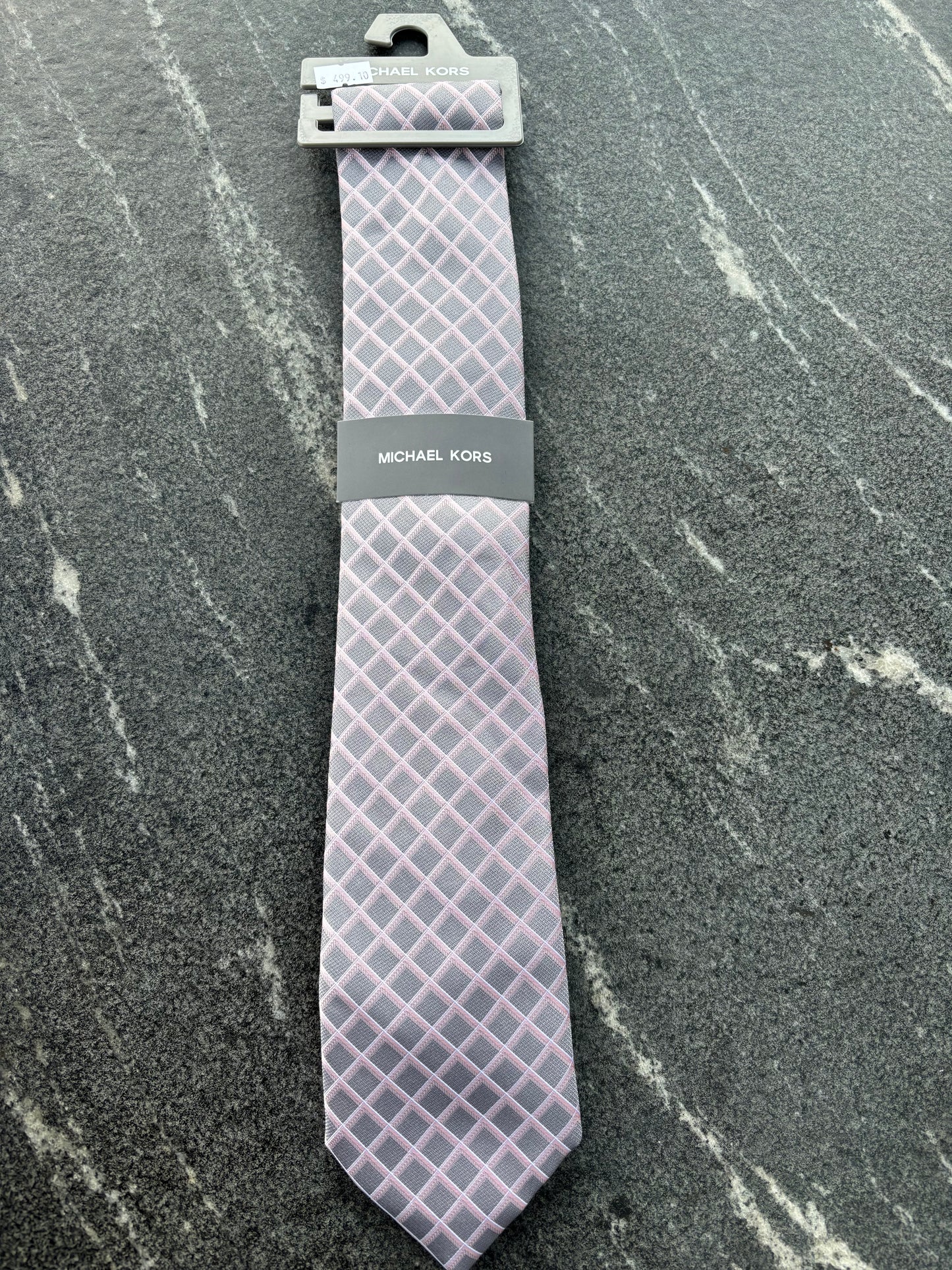 Corbata Michael K gris/rosa