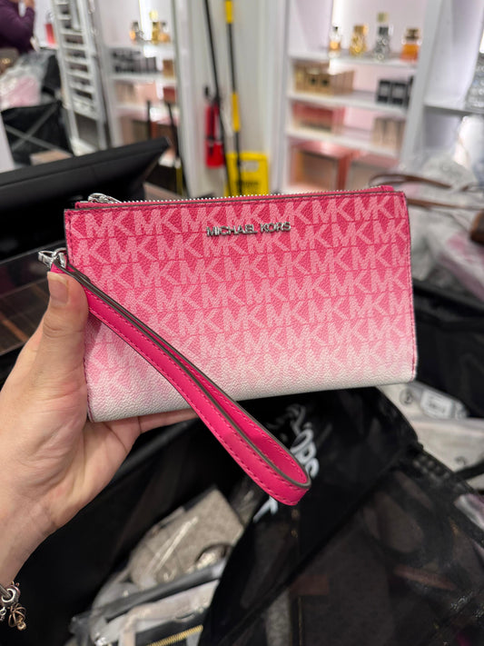 Cartera Michael K fucsia/blanco doble cierre