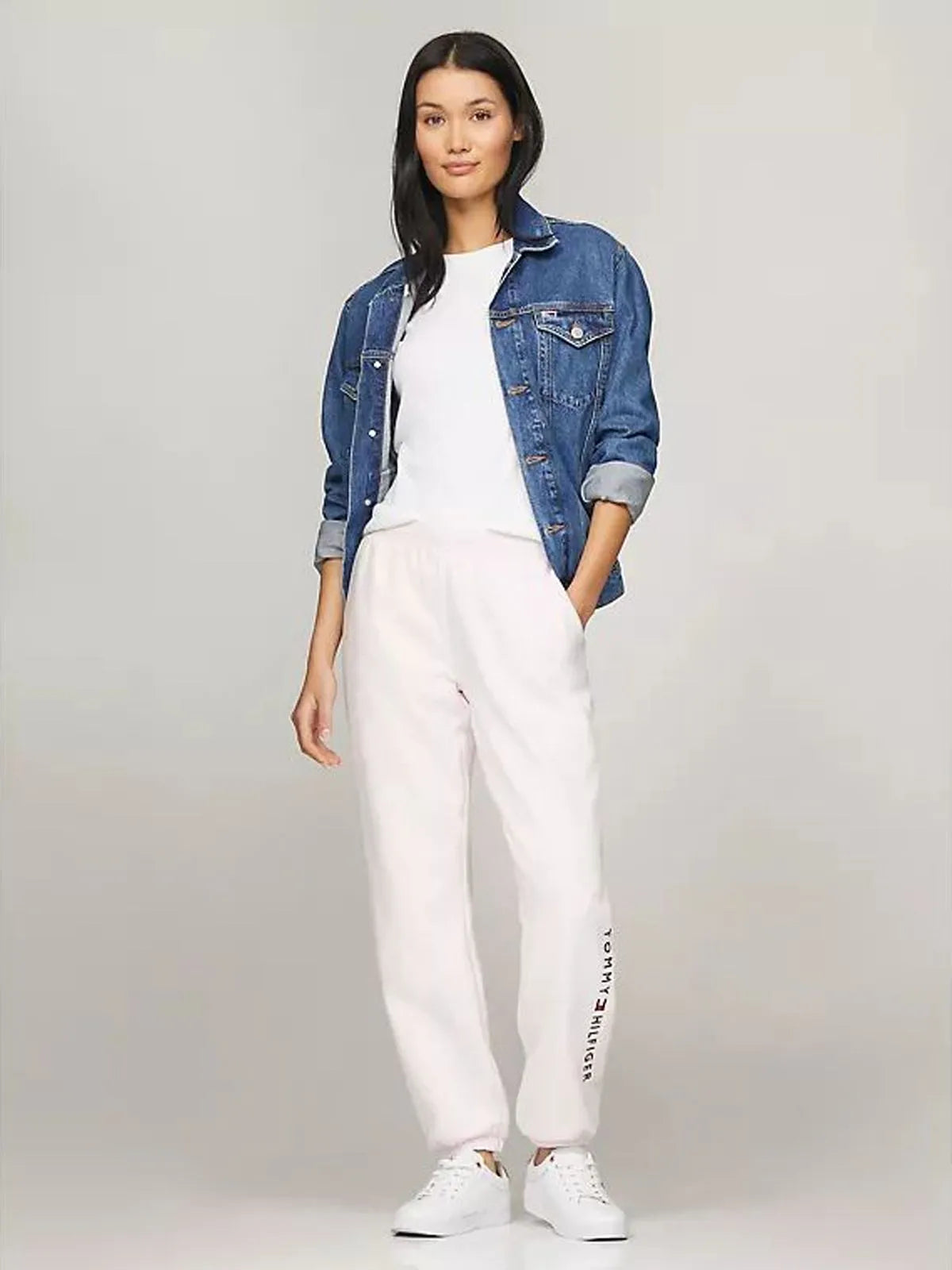 Pants Tommy H blanco letras bordada