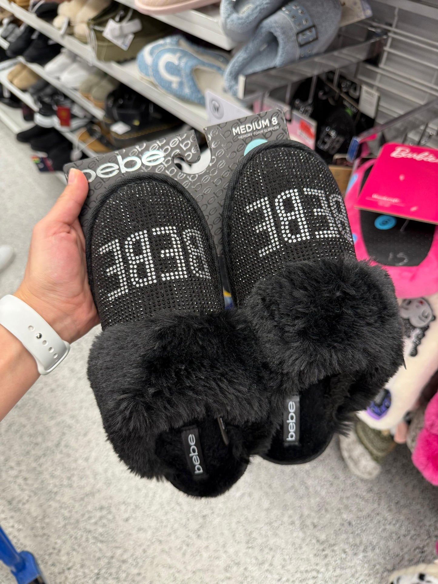 Pantuflas Bebe negras con brillos