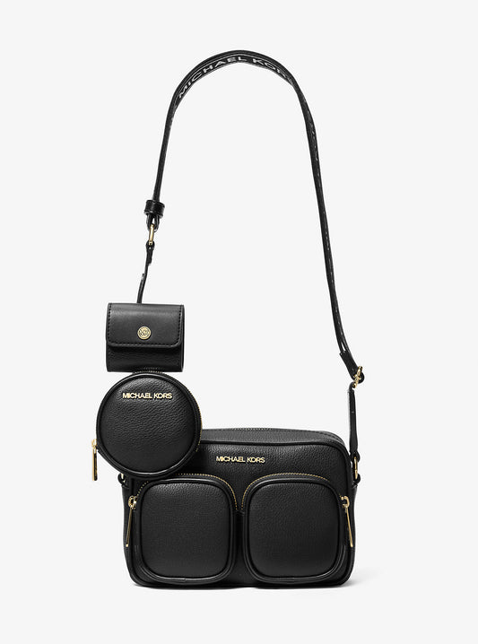 Crossbody Michael K negra con monedero y porta Airpods