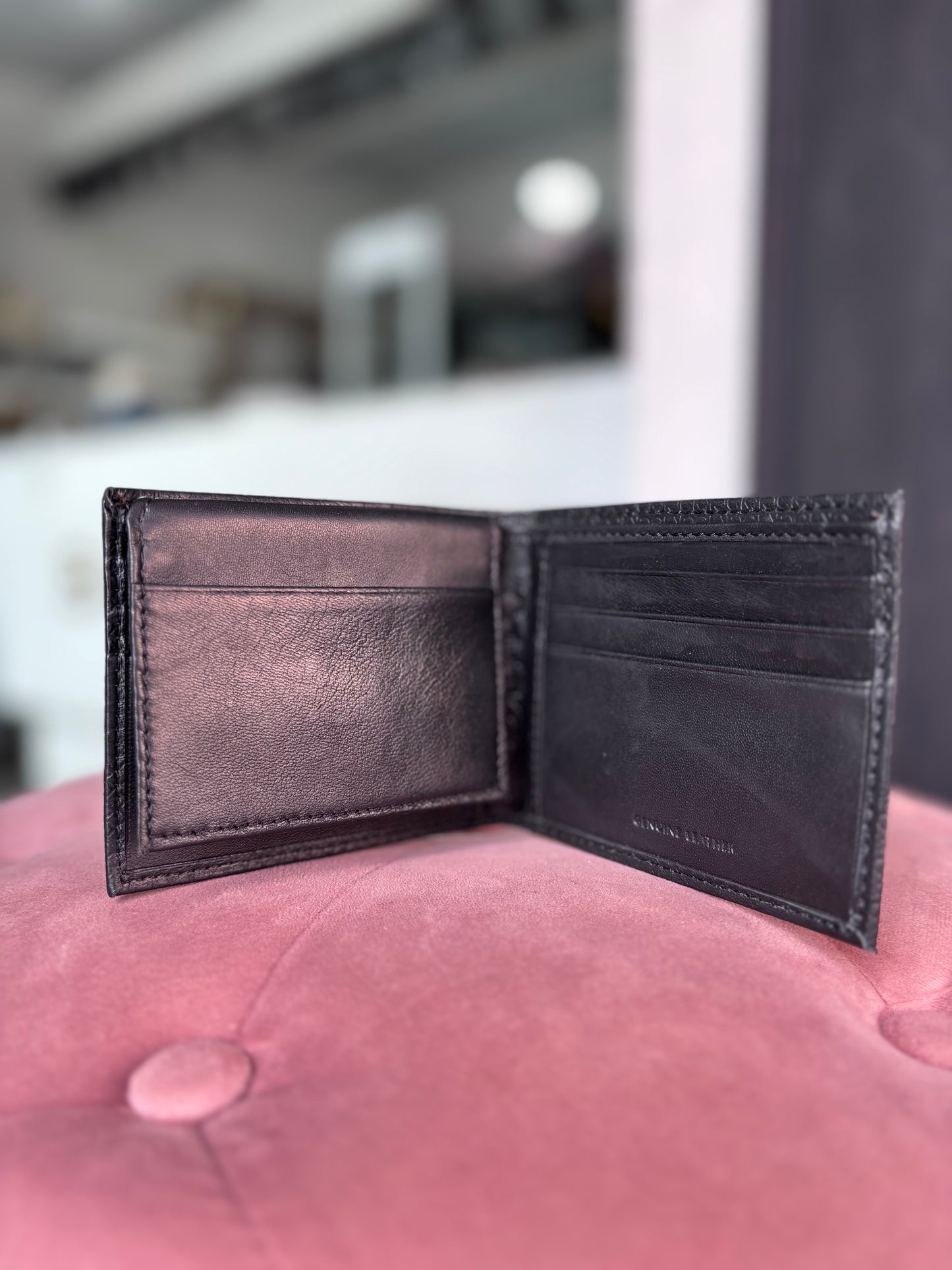 Cartera Calvin k negra para caballero grabada