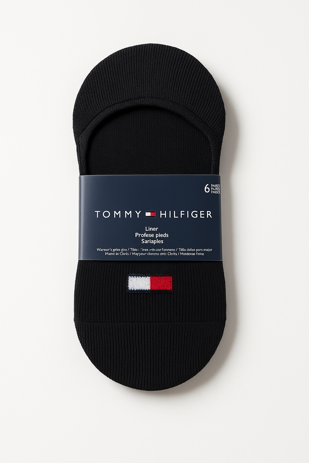Protectores Tommy H negros con bandera 6 pares