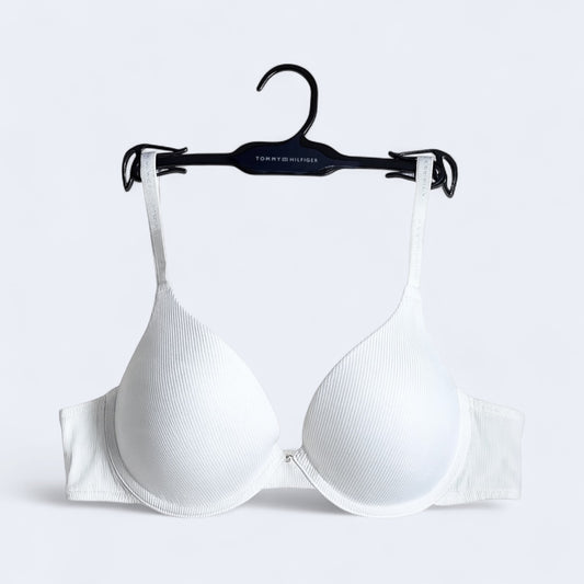 Brasier Tommy H blanco, strap grabados