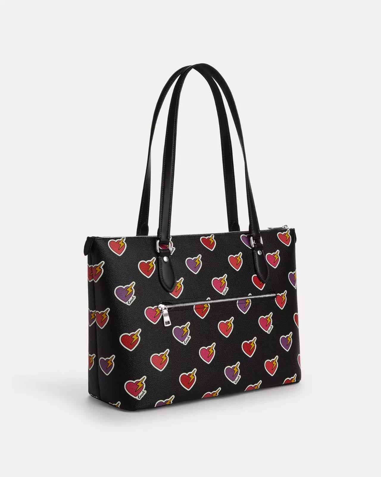 Coach Gallery Tote Bag Heart bolt Print negra