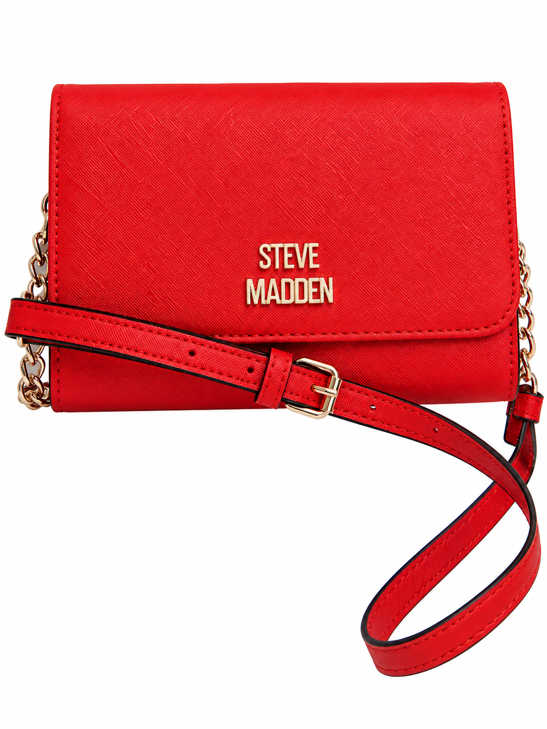 Crossbody Steve Madden roja y dorado