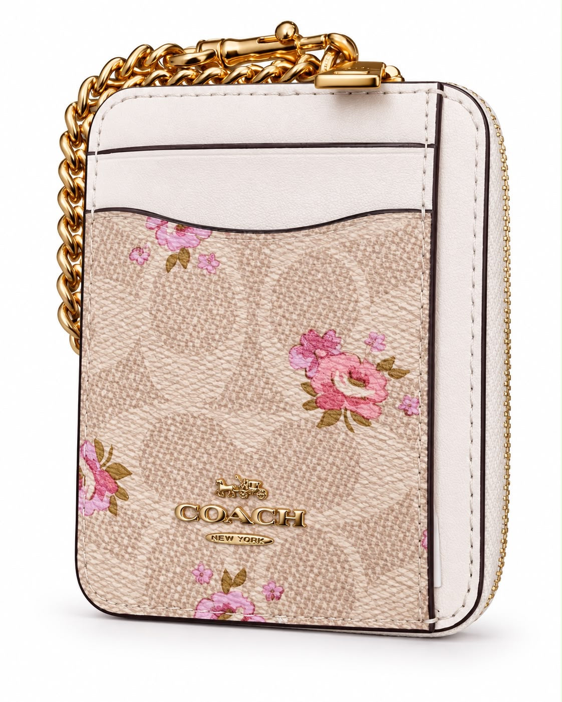 Monedero Coach beige con flores