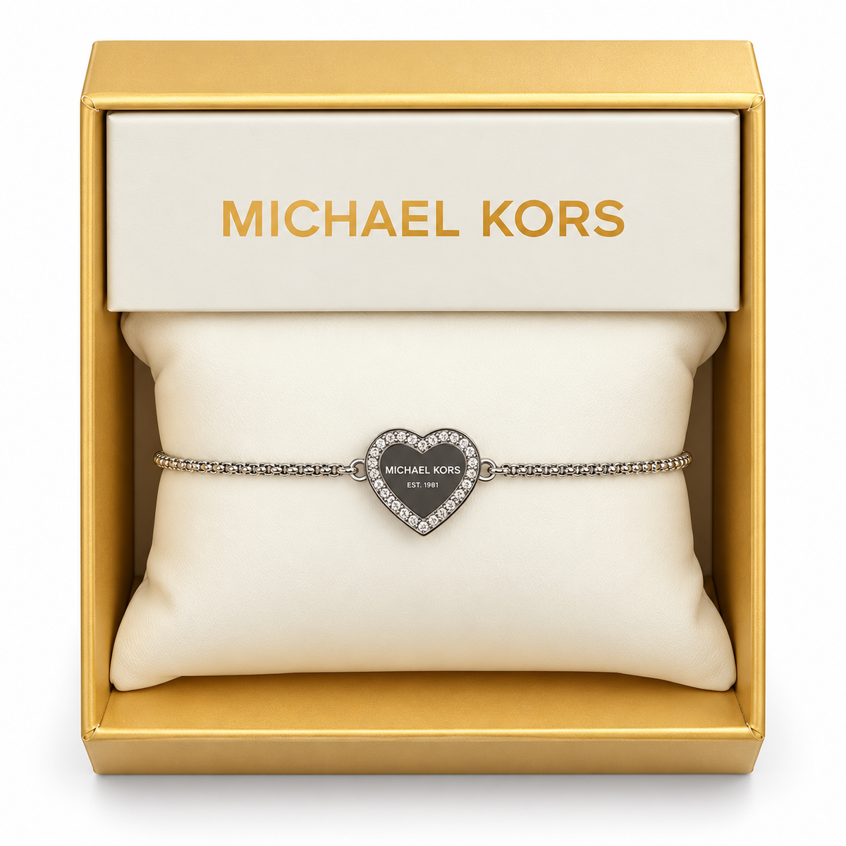 Brazalete Michael k corazón plateado