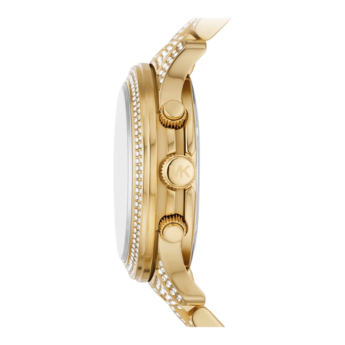 Reloj Michael K dorado con strap de brillos