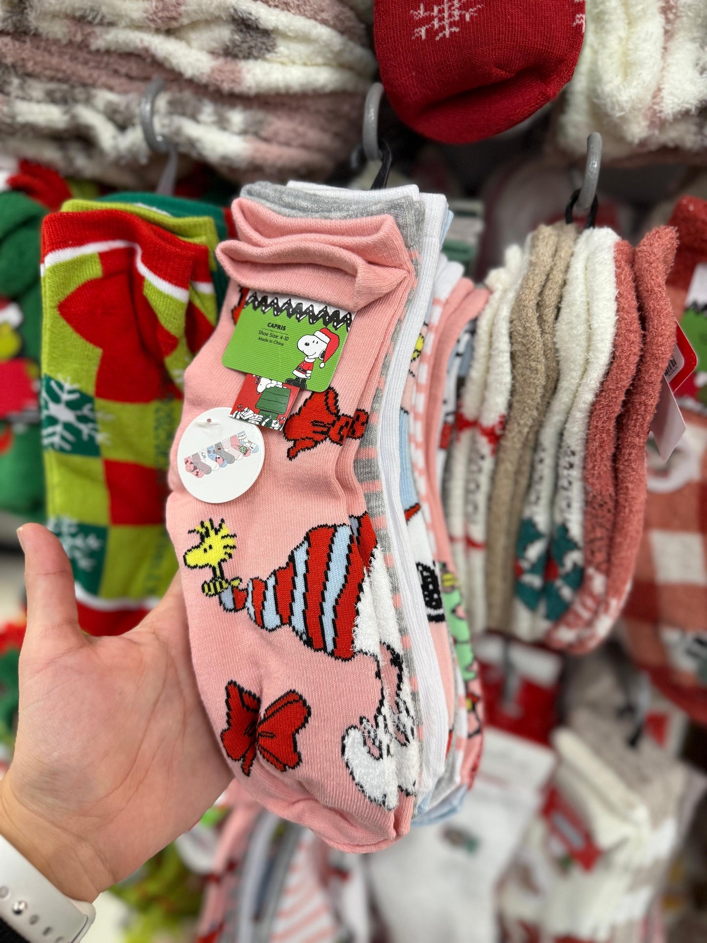 Calcetas Peanuts varios colores 8 pares - Snoopy y Charlie Brown navideños 🎄✨ Navidad.