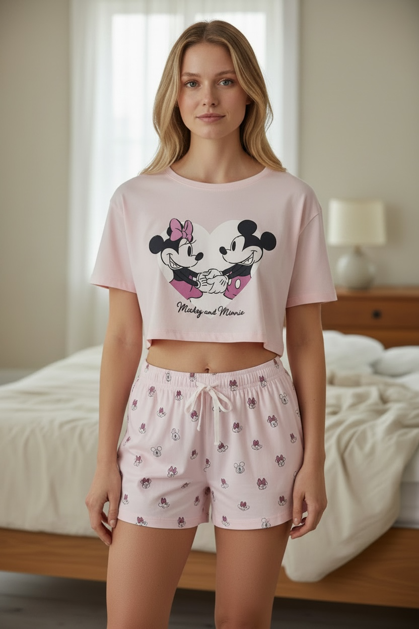 Pijama Primark Disney de Minnie y Mickey rosa
