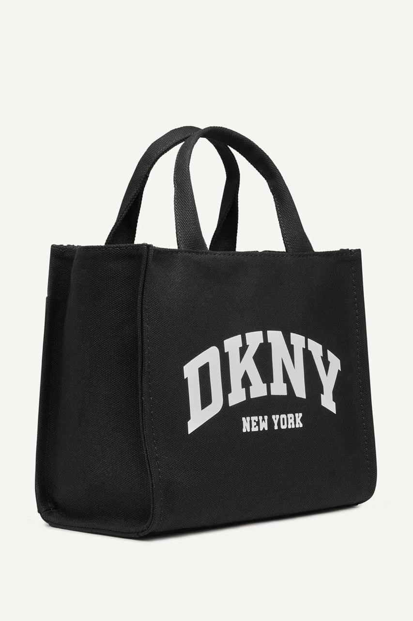 Hadlee Tote Bag DKNY negra con letras blancas