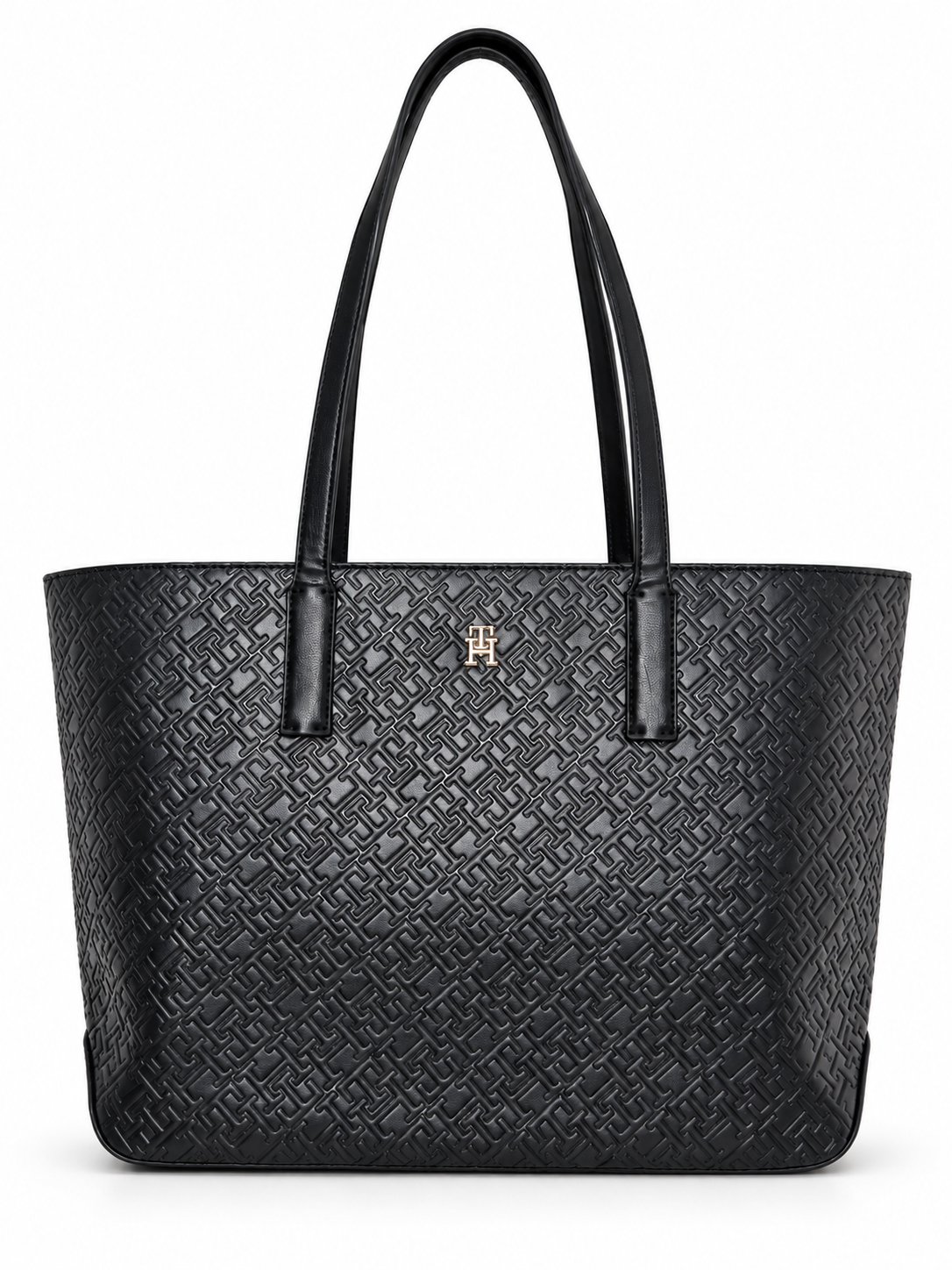 Tote Tommy monogram negra placa
