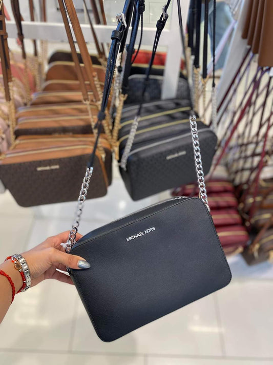 Crossbody Michael k negro con plata