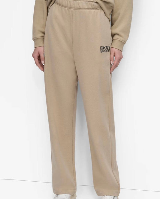Pants DKNY camel con letras de brillos negras