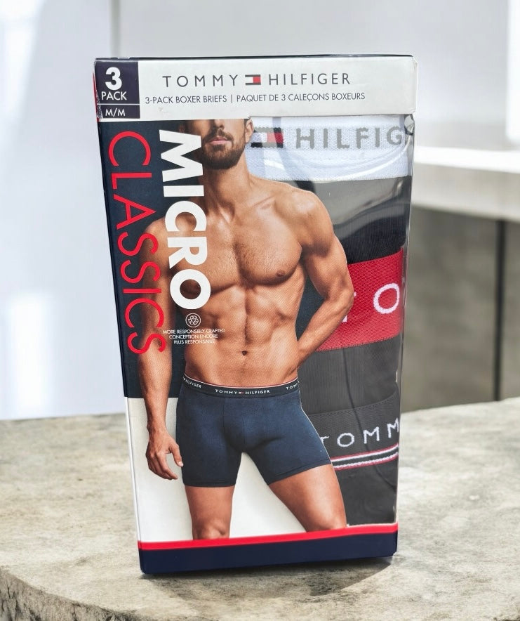 Boxer Tommy H 3 Pack azul marino, resorte azul marino, blanco y rojo