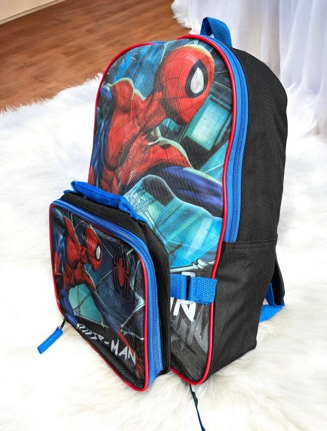 Backpack Spiderman con lonchera