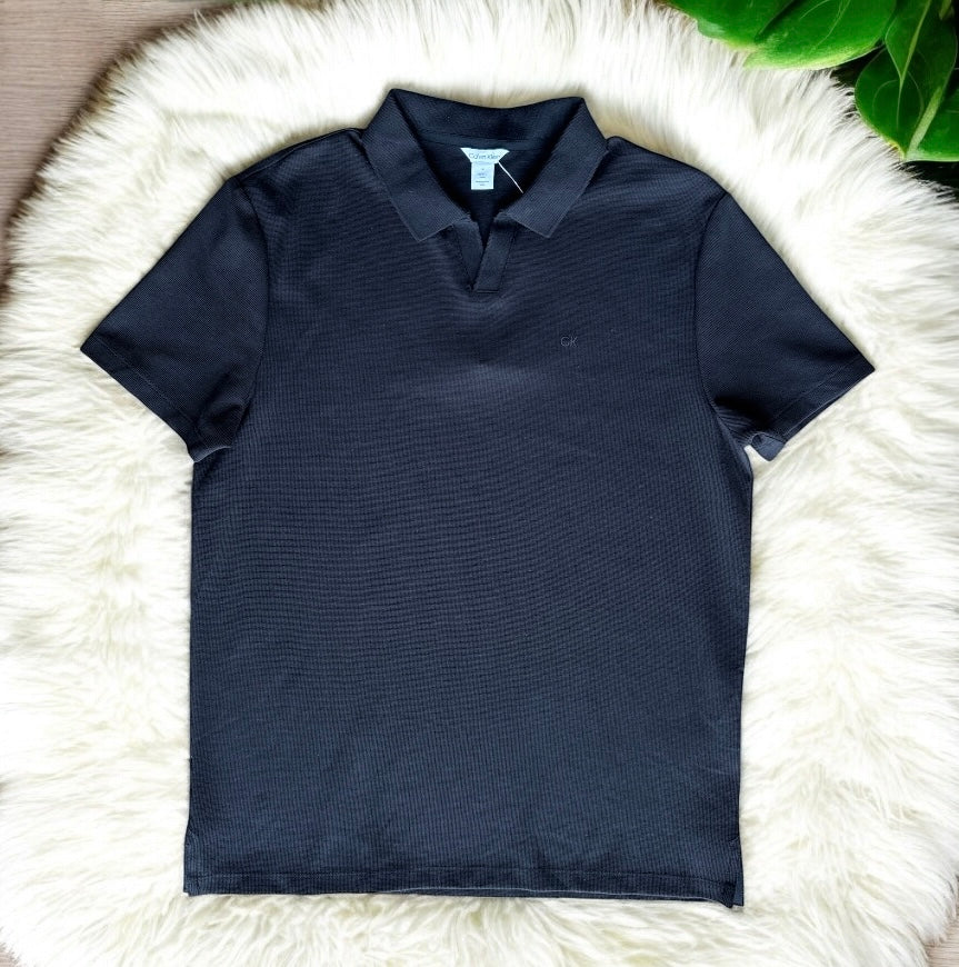 Playera Calvin k negra tipo polo, CK chiquita negro caballero
