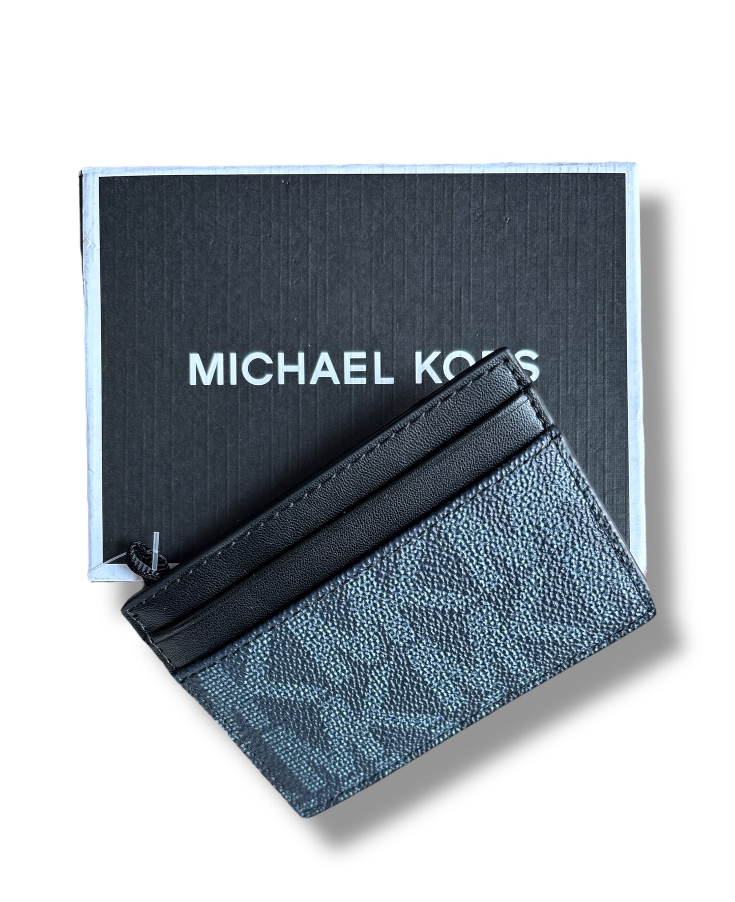 Tarjetero Michael k Jet Set Mens azul con monogram y negro