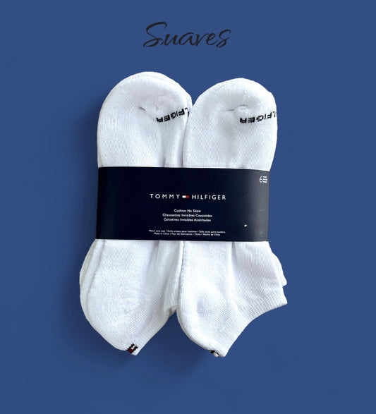 Tines Tommy H blancos con bandera en tobillo y letras al frente