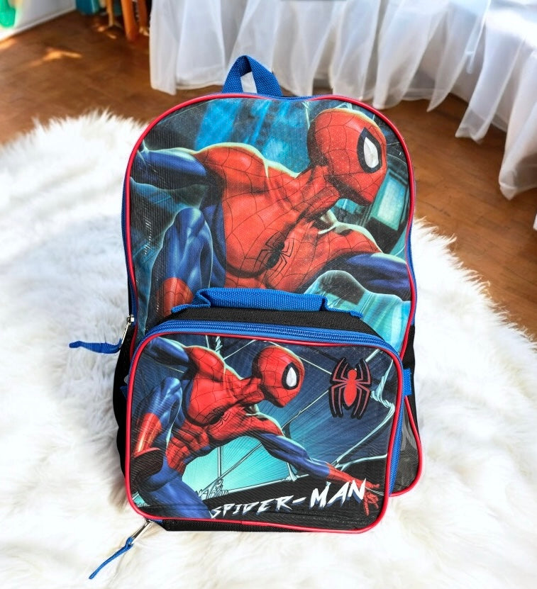 Backpack Spiderman con lonchera