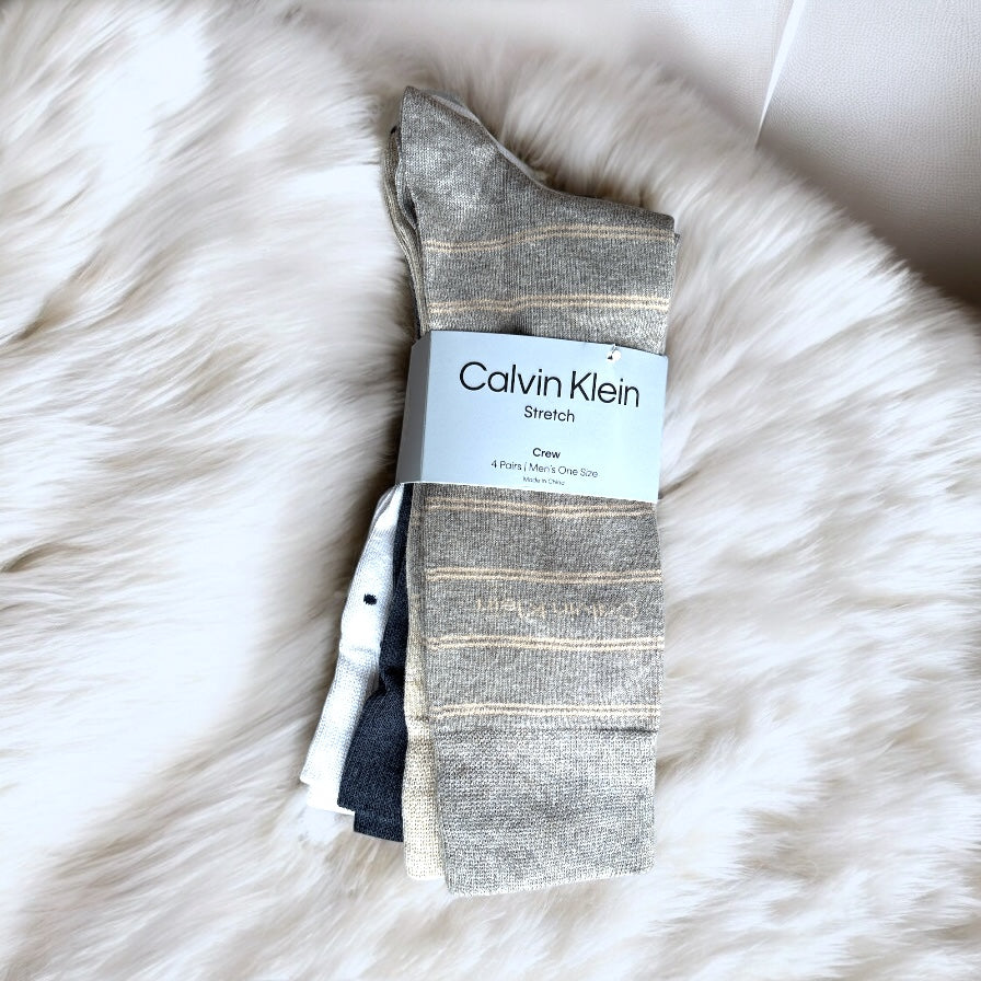 Calcetines Calvin K nude, gris, camel y café 4 pares