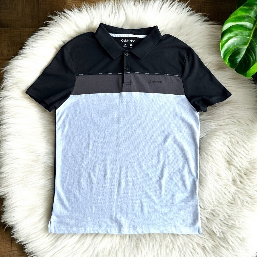 Playera Calvin k color negro con blanco caballero