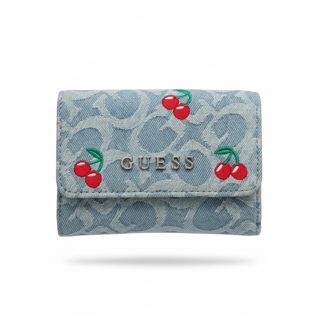 Cartera Guess de mezclilla con cerezas