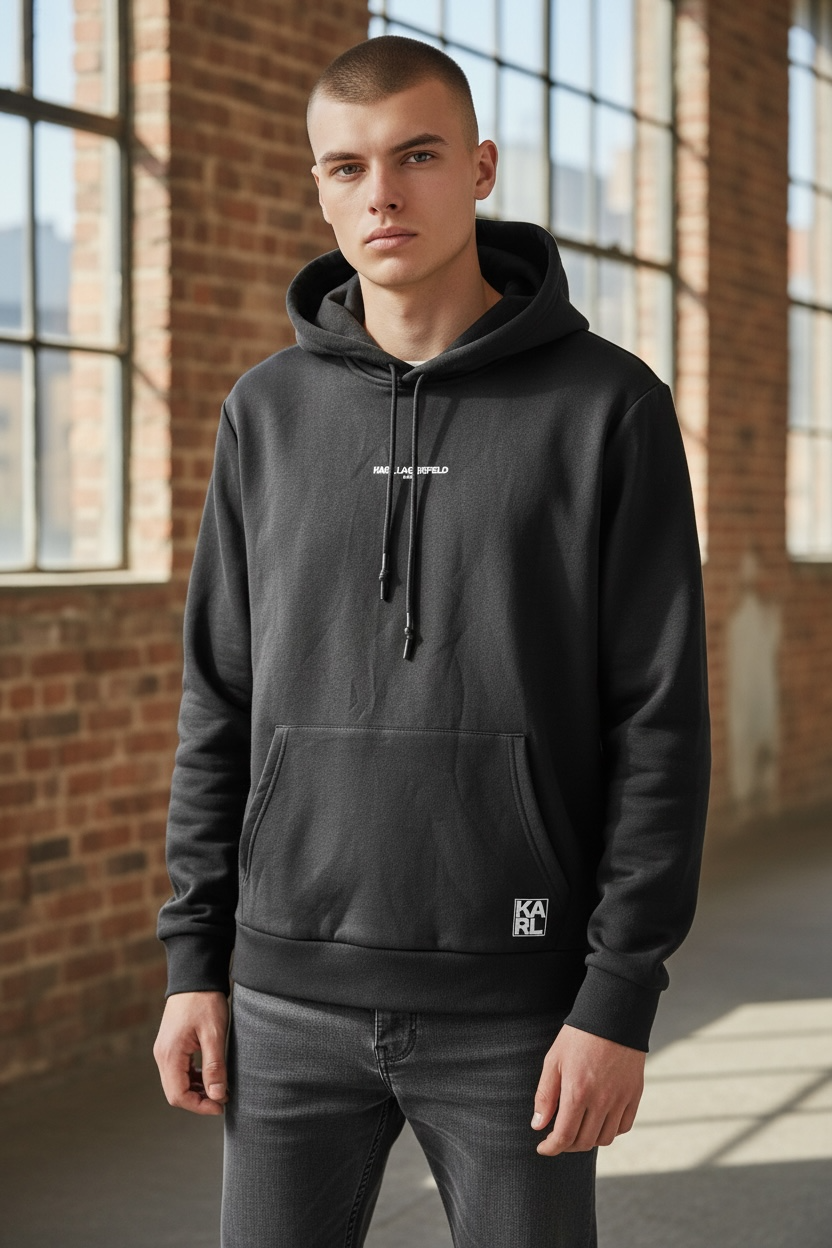 Sudadera Karl Lagerfeld negra para caballero