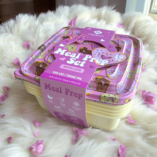 Contenedores de alimentos amarillos/ Rosa y finitas de corazón 3992ml