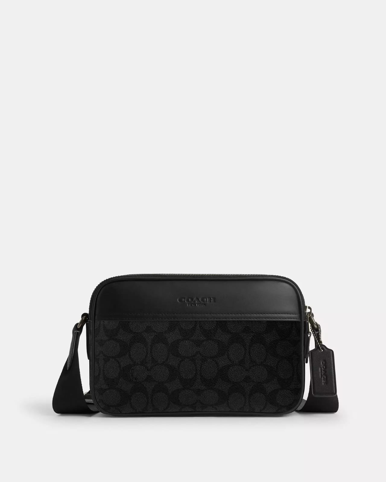 Crossbody Coach negra con monogram para caballero Graham Bag