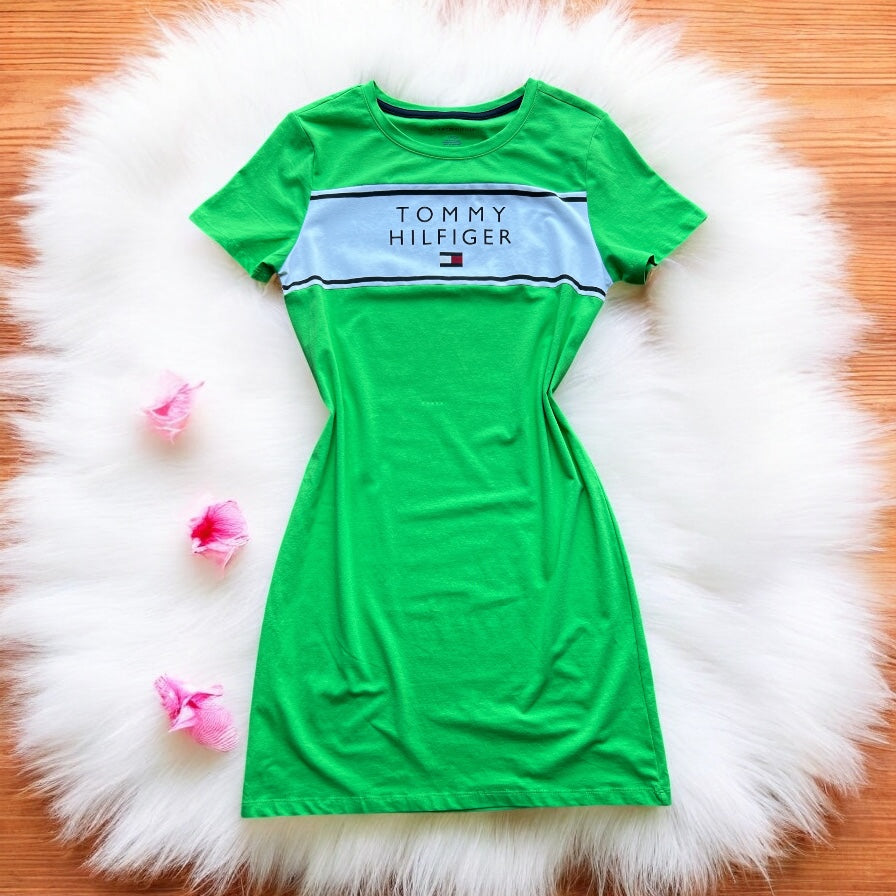 Vestido Tommy H verde con estampado