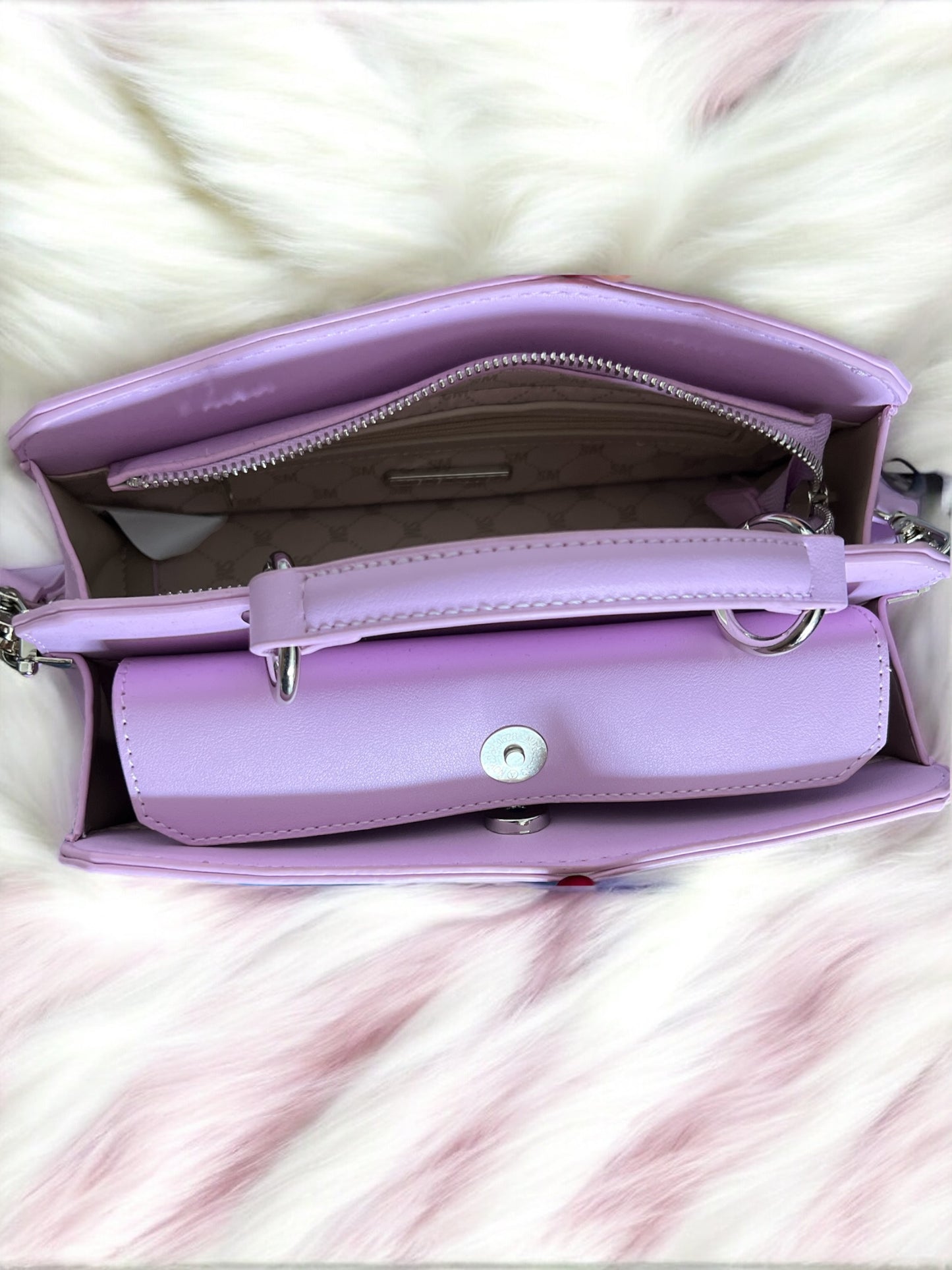 Crossbody Steve M lila con dos strap y monedero