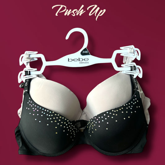 Brasier Bebe negro y nude, con piedras tornasol