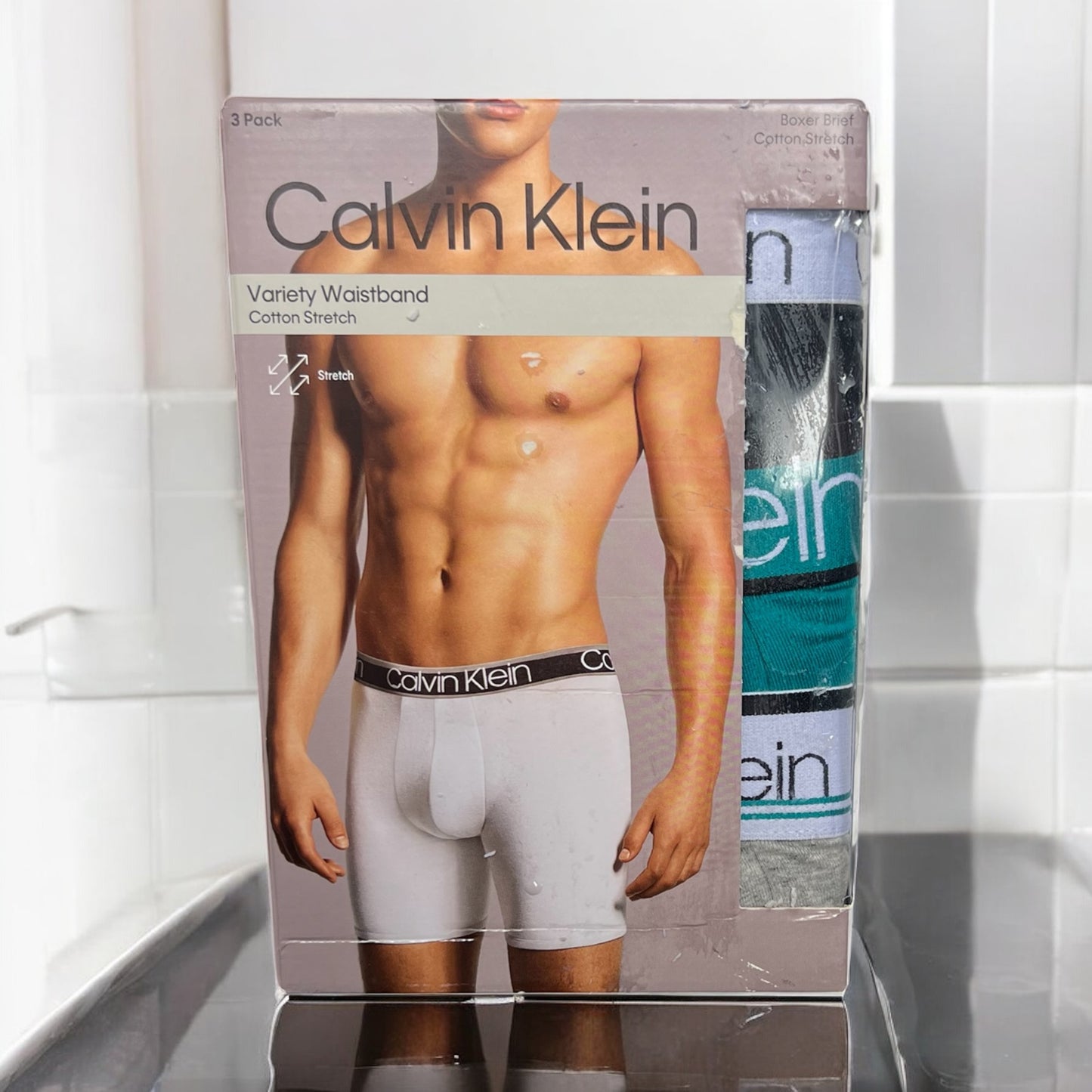 Boxer Calvin K 3pz negro,gris y verde